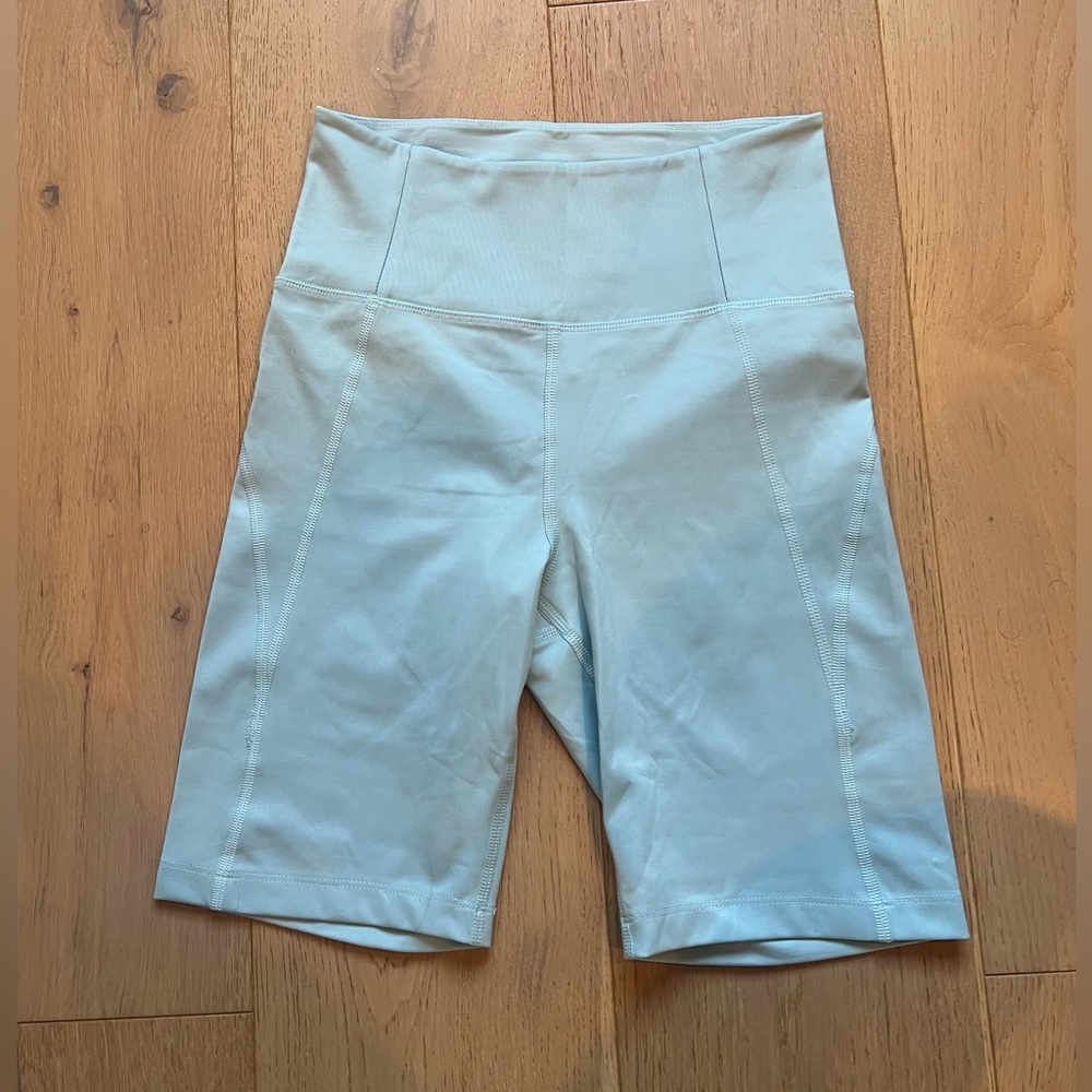 Girlfriend collective light blue shorts size small